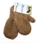 Варежки детские из верблюжьей шерсти коричневые