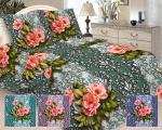 Комплект постельного белья 1,5-спальный бязь 3D / Шиповник