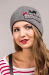 Женская шапка Chat noir 2-х слойная