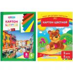 Картон цветной A3, ArtSpace, 8 л., 8 цв., мелованный в папке, Нк8-8А3_1096