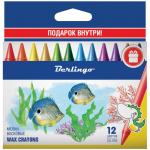 Мелки восковые Berlingo "Рыбки" 12цв., картон. уп., европодвес, WX_00212