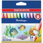 Мелки восковые Berlingo "Рыбки" 24цв., картон. уп., европодвес, WX_00224