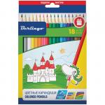 Карандаши Berlingo Замки 18 цв., заточен., картон. уп., европодвес, CP00118