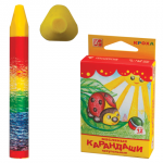 Восковые мелки ЛУЧ Кроха, 12 цв, на маслян. основе, трехгран, карт.упак. с европодвес,12 с871-08