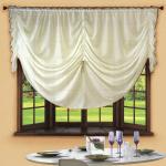 Комплект штор для кухни № 049, 280х200, крем