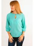 00396 Блуза из крепа бирюзовая.