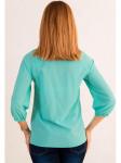 00396 Блуза из крепа бирюзовая.
