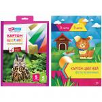 Картон цветной A4, ArtSpace, 5 л., 5 цв., фольгированный, в папке с европодвесом, Нк5-5фг_1807