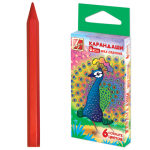 Восковые мелки ЛУЧ Zoo,  6 цв, шестигранные, картонная упаковка с европодвесом, 12 с864-08
