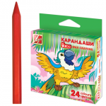 Восковые мелки ЛУЧ Zoo, 24 цв, шестигранные, картонная упаковка с европодвесом, 12 с866-08