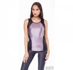 Майка двухцветная комбинированная с вставками из сетки, с поддержкой