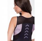 Майка двухцветная комбинированная с вставками из сетки, с поддержкой