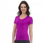 Топ комбинированный, с коротким рукавом, горловина округлой формы, на полочке и спинке фигурные вставки из полотна микромерил, на спинке «принт»