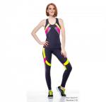 Борцовка четырехцветная комбинированная с поддержкой и фигурными подрезами, на спинке принт