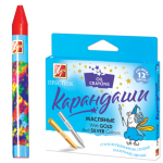 Восковые мелки ЛУЧ Престиж, 12 цв (10цв+2 цв.зол,сереб), картон. упак. с европодвесом,23 с1434-08