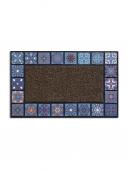 Коврик придверный MOSAIC QUADRO синий 76x45см