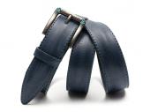 .Кожаный синий женский джинсовый ремень B35-2060