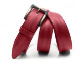 .Кожаный красный женский джинсовый ремень B35-2064