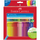 Карандаши цветные Faber-Castell Grip, 48цв., трехгран., заточен., картон., европодвес, 112449