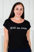 Футболка женская из вискозы Лирика чёрный Call me angel