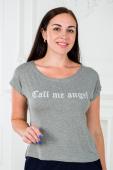 Футболка женская из вискозы Лирика серый меланж Call me angel