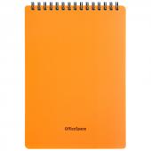 Блокнот А5 60 л. на гребне OfficeSpace Neon, оранжевая пластиковая обложка, Б5к60грП_35405