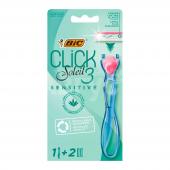 Станок для бритья Bic Click Soleil Sensitive, 3лезвия, 2 сменные кассеты, женский