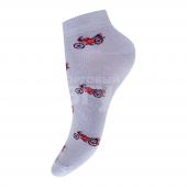 Носки для мальчиков Брест 14С3087 укороченные, гладкие, двойной борт, с рисунком, размер 21-22, цвет: светло-серый