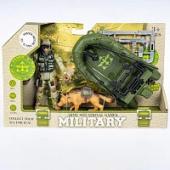Игровой военный набор MILITARY (фигурки солдата и собаки, моторная лодка, дополнительное вооружение)
