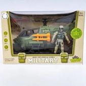 Игровой военный набор MILITARY (фигурка солдата, военный вертолёт, снаряды)