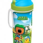 Бутылка детская с декором Ми-Ми-Мишки и петлей 400 мл (Зеленый)