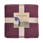 Плед велсофт "Fine Line" 150х200 Баклажан 19-2311 кубик