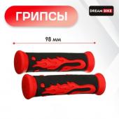 Грипсы Dream Bike, 98 мм, цвет чёрный/красный