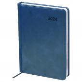 Ежедневник датированный 2024г. с вырубкой, A5, 176л., кожзам, OfficeSpace Vesper Index, синий, Ed5_51526