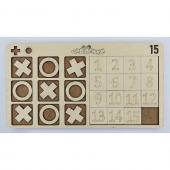 Игровой набор головоломок  2 в 1 "Пятнашки + Крестики нолики"