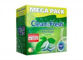 Таблетки для ПММ "Clean&Fresh" All in 1, 60 таб.