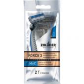Zollider Force 3 MAX, одноразовые бритвенные станки 3 лезвия, 2 шт/ Zollider Force 3 MAX, triple blade disposable razors, 2 pcs