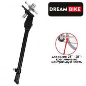 Подножка 24"-28" Dream Bike, центральная, алюминий, цвет чёрный