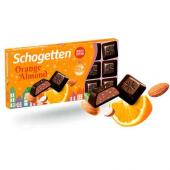 Шоколад темный Schogetten orange almond со вкусом апельсина и дробленым миндалем 100 гр