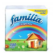 Салфетки бумажные "Familia" 24х23 см, 100 шт.