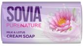 SOVIA SOFT FRESH MILK AND LOTUS Мыло твердое молочное с ароматом лотоса, 140г