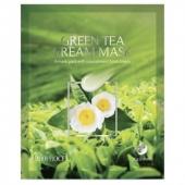 DEOPROCE GREEN TEA Тканевая кремовая маска для лица зеленый чай, 20г СГР