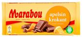 Молочный шоколад со вкусом апельсина Marabou  Apelsinkrokant 200 гр