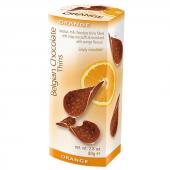 Бельгийские шоколадные чипсы Belgian Chocolate Thins Orange с апельсиновым вкусом 80 гр