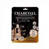 [EKEL] Маска для лица тканевая ДРЕВЕСНЫЙ УГОЛЬ Charcoal Ultra Hydrating Essence Mask, 25 мл