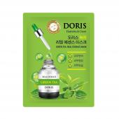 [DORIS] НАБОР Тканевая маска для лица ЗЕЛЕНЫЙ ЧАЙ GREEN TEA Real Essence Mask, 10 шт*25 мл