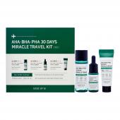 [SOME BY MI] НАБОР Тонер, сыворотка, крем для лица КИСЛОТЫ Some By Mi AHA*BHA*PHA 30 Days Miracle Travel Kit, 30 мл +110 мл +20 г