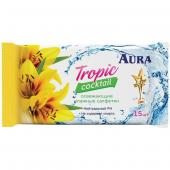 Салфетки влажные AURA Tropic Cocktail компакт 15 шт