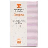 Наволочка 'Ассорти', бязь, 100 % хлопок, пл. 125 гр./кв. м, 'Полоски фиолетовый'