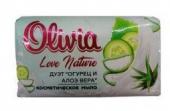 OLIVIA LOVE Мыло туалетное твердое с ароматом "Дует Огурец и алоэ вера", 140г